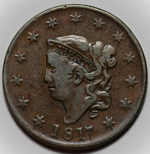 1817 Coronet Head Large Cent - US 1c Copper Coin