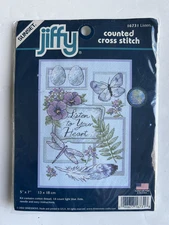 2002 Jiffy Sunset Counted Cross Stitch Kit "Listen to Your Heart", 16731 ~ NISP