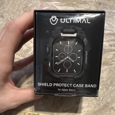 Ultimal Rugged Protective Case Band for Apple Watch 46mm Black Metal Frame