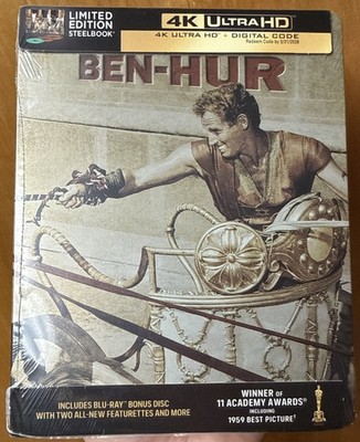 Ben-Hur Steelbook (4K UHD Blu-ray + Digital) BRAND NEW Sealed Free Shipping
