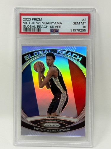 2023-24 Panini Prizm Global Reach - Victor Wembanyama RC #2 Silver Prizm PSA 10