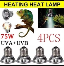 4 Pack 75W UVA UVB 3.0 Reptile Light Bulbs Heat Lamp Bulbs for Reptiles