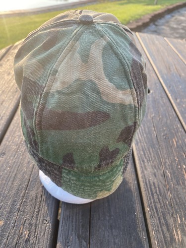 Vintage Rare Raccoon Hunters Camo Skull Cap Good Pre Owned Condition See Descrip - Picture 10 of 10