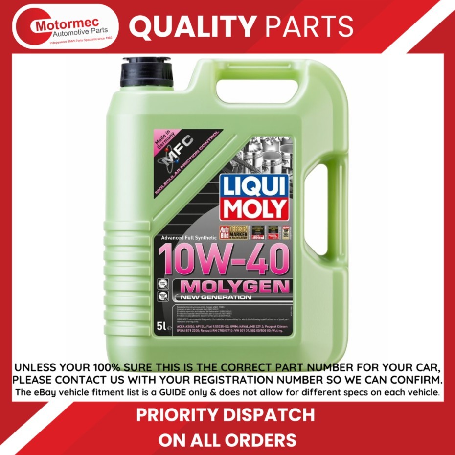 1 x Liqui Moly Molygen Fully Synthetic High Performance 10W40 Engine Oil - 5L - Image 5