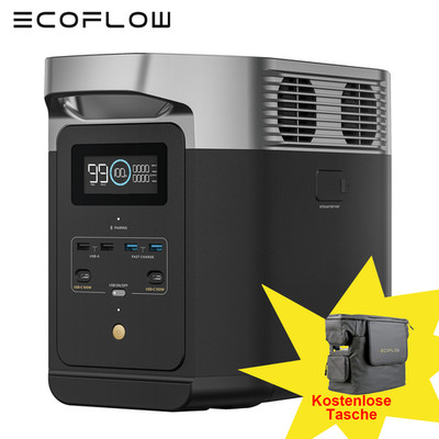 ECOFLOW DELTA 2 PowerStation 1024Wh 1800W Tragbare Balkonkraftwerk Solarspeicher