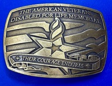 American Veterans Disabled for Life Memorial Their Courage's Endures Belt Buckle