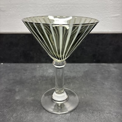 Smokey Lime Swirl Stripe Martini Margarita Cocktail Drink Glass