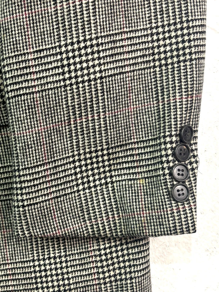 Blazer Chaqueta Abrigo Traje Deportivo Abrigo Lana EE. UU. Lana Años 90 Lands End 42R Glen Cuadros Tweed Foto 2 de 4