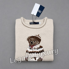 Auction POLO PALPH LAUREN Beige Polo Bear Sweater Women s - L, NWT