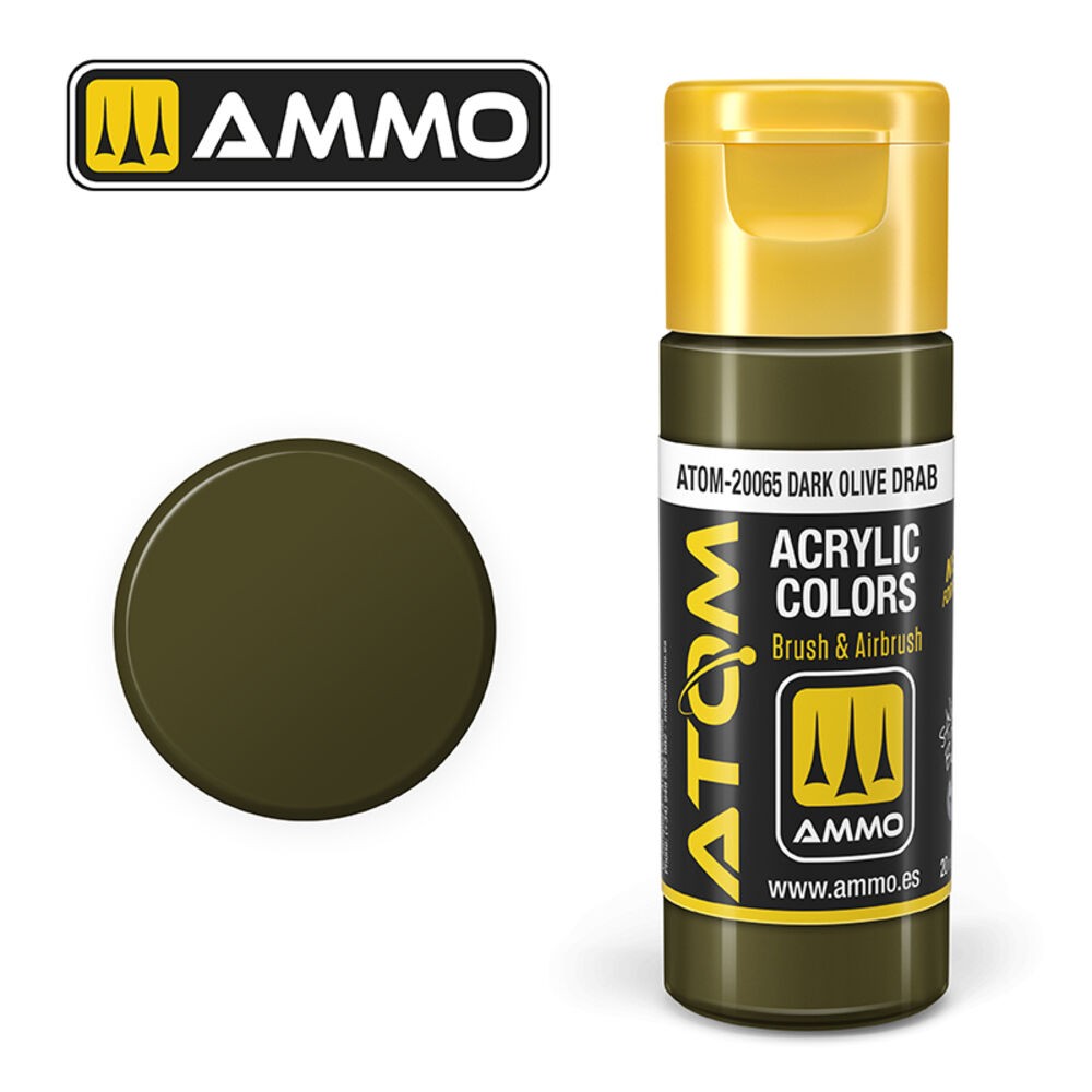 Ammo MIG ATOM-20065 - ATOM COLOR Darl Olive Drab 20Ml - New