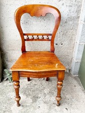 ANTIQUE WOOD SPINDLE BALLOON BACK DINING CHAIR FARMHOUSE KITCHEN SEAT