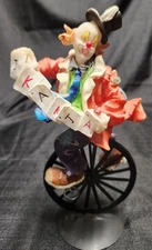 K's Collection Clown "Circus Clown the Magician Riding a Unicycle Card Trick"