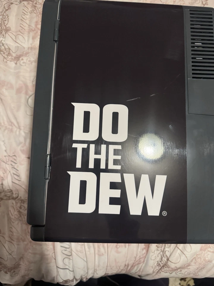 RARE COLLECTORS Mountain Dew Mini Fridge Refrigerator, Lime Green And Black - Image 4 of 4