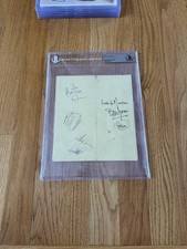 Rolling Stones Signed Itinerary- Mick Jagger Wyman Watts Jones Beckett Slabbed