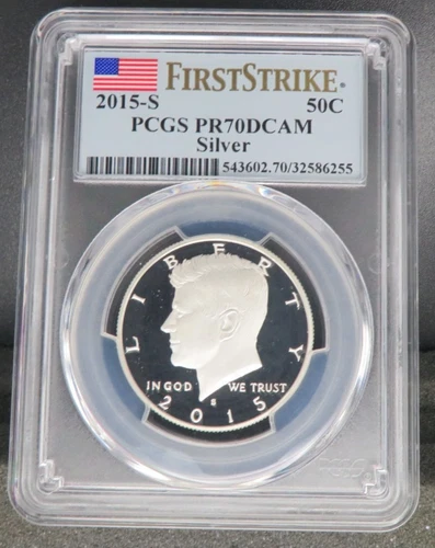 2015 S SILVER  KENNEDY PCGS  PR 70 DCAM FIRST STRIKE LOW MINTAGE LOW POP