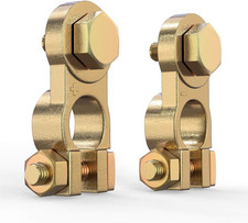 2Pcs Solid Brass Battery Terminal Connectors, Heavy Duty Thickened Copper Alloy