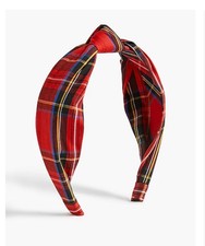 J.Crew Tartan Plaid Knot Headband Stewart Tartan Brigh Red One Size NWT MSRP: 45