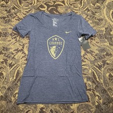 Nike North Carolina Courage Soccer NWSL women's v-neck t-shirt Size Small New A