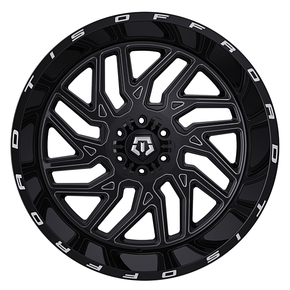 1 TIS 20x12 5X4.50 / 5X5.00 -44 544BM Gloss Black with CNC Milled
