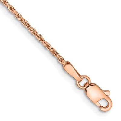 14K Rotgold 1,5 mm Seil mit Kette 7'' Armband Geschenk Geschenk für Mutter