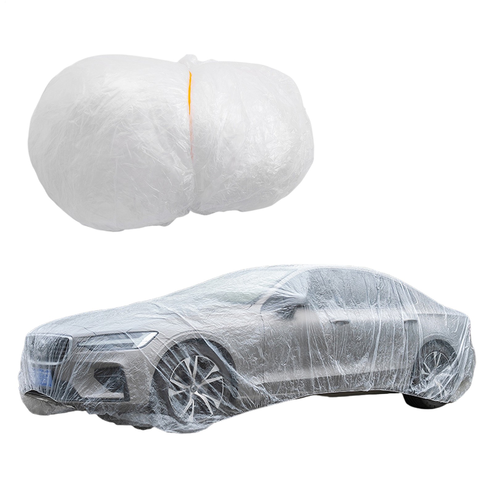 Disposable Car Cover Clear Plastic Car Cover Universal Car Rain Dust Proof Cover