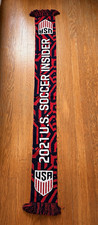 USA Soccer Insider Scarf w/ USA Crest - Red Navy White Colors 2021 NEW