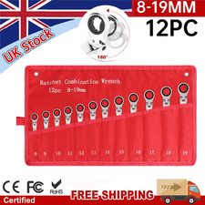 12pcs Metric Ratchet Flexible Spanner Set 8-19mm Combination Wrench Spanners