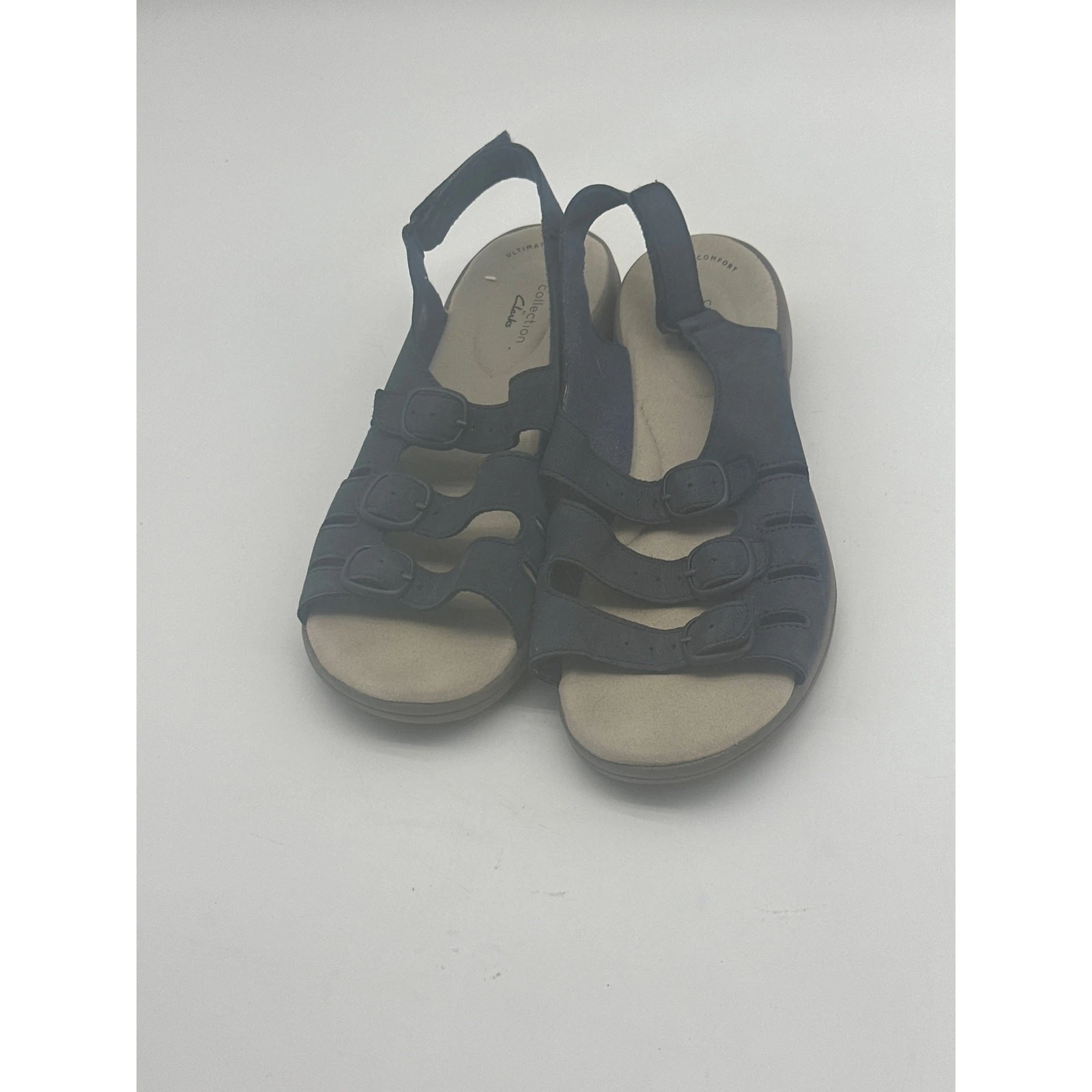 CLARKS Sandalo Donna Saylie Quarzo Navy Tg 10 Pelle Comfort Regolabile
