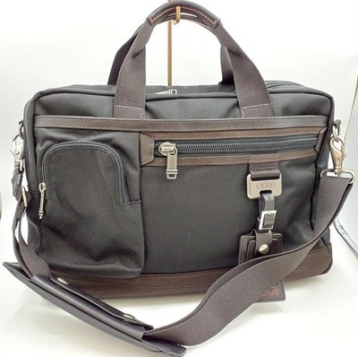 TUMI Expandable 2-way Briefcase Dark Gray Nylon Shoulder Bag 69618HKO