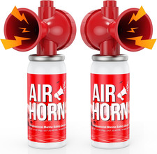 2 Pack Air Horn, 122Db Loud Safety Air Horns for Boating Emergency Sporting Ev