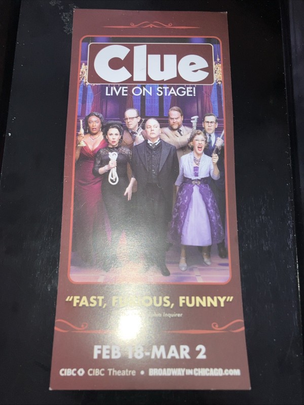 Clue Live on Stage CBIC Theatre Flyer Chicago