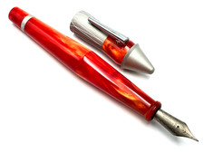 VINTAGE c2000 NOS? PENNA STILOGRAFICA STIPULA PINOCCHIO RESINA ROSSA TITANIO FLEX ITALIA