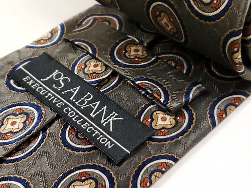 JOS A BANK Handmade 100% Silk Tie Men's Green Blue Necktie NEW - Picture 3 of 3
