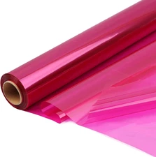 CMFYHM Pink Cellophane Wrap Roll,Colorful Cello 34 in Wide X 100 Ft Long, Transl