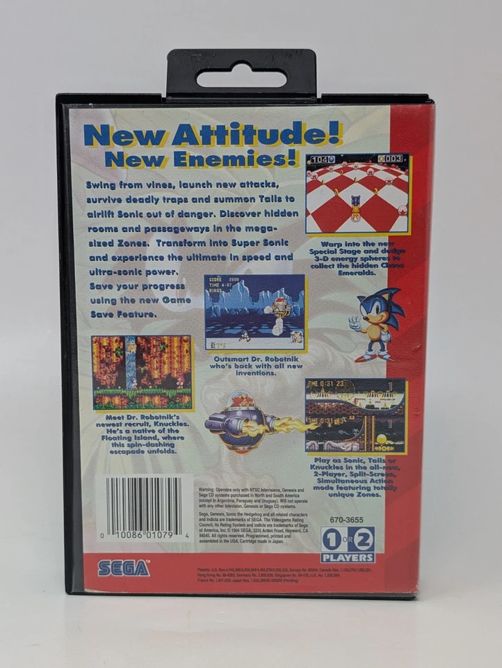 Sonic The Hedgehog 3 (Sega Genesis, 1994) - No Manual - Image 2 of 4