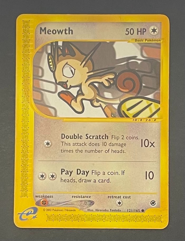 Pokémon Card Meowth 121/165 Expedition Base Set - Moderately Played