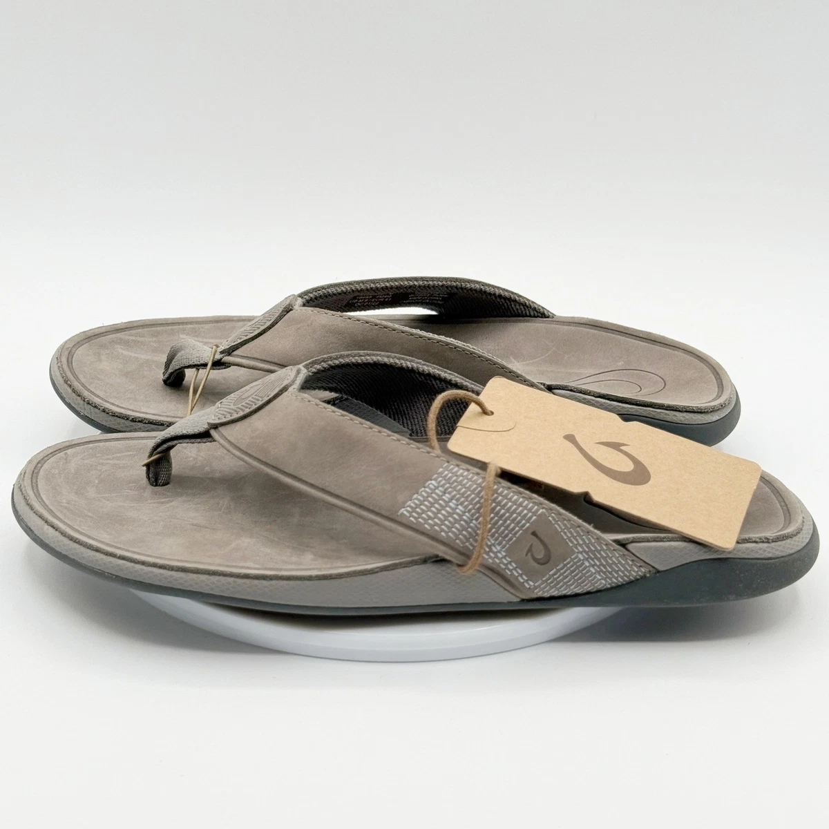 Olukai Tuahine Mens Flip‎ Flop Sandal Size 8 Stone Gray OluKai Gray Men main image 2