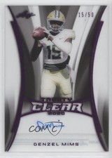 2020 Leaf Trinity Clear Auto Pink Foil /50 Denzel Mims #CA-DM1 Auto 03rx