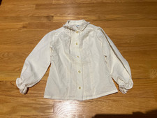 vintage JCPenneys cream lace girls blouse size 7