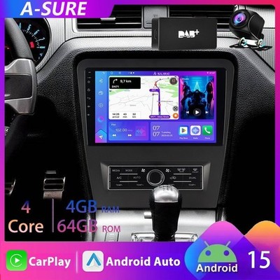 DAB+ KAM Für 2010-2014 Ford Mustang Android 15 Carplay 4+64G Autoradio Navi DSP