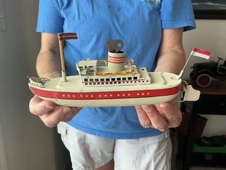 Vintage Tin Litho Arnold Clockwork Ship U.S. Zone Germany 1946 1952