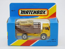 Matchbox Lesney 1983 MB 71 Camion Trasporto Bestiame IN Non Aperto Unhung M Blu