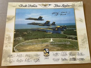 2003 U.S. Navy Blue Angels 11x14 Print Signed By Butch Voris 1st Blues “Boss”