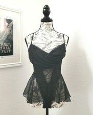 Vintage Victoria's Secret Gold Label Black Lace Mesh Teddy Bodysuit Small