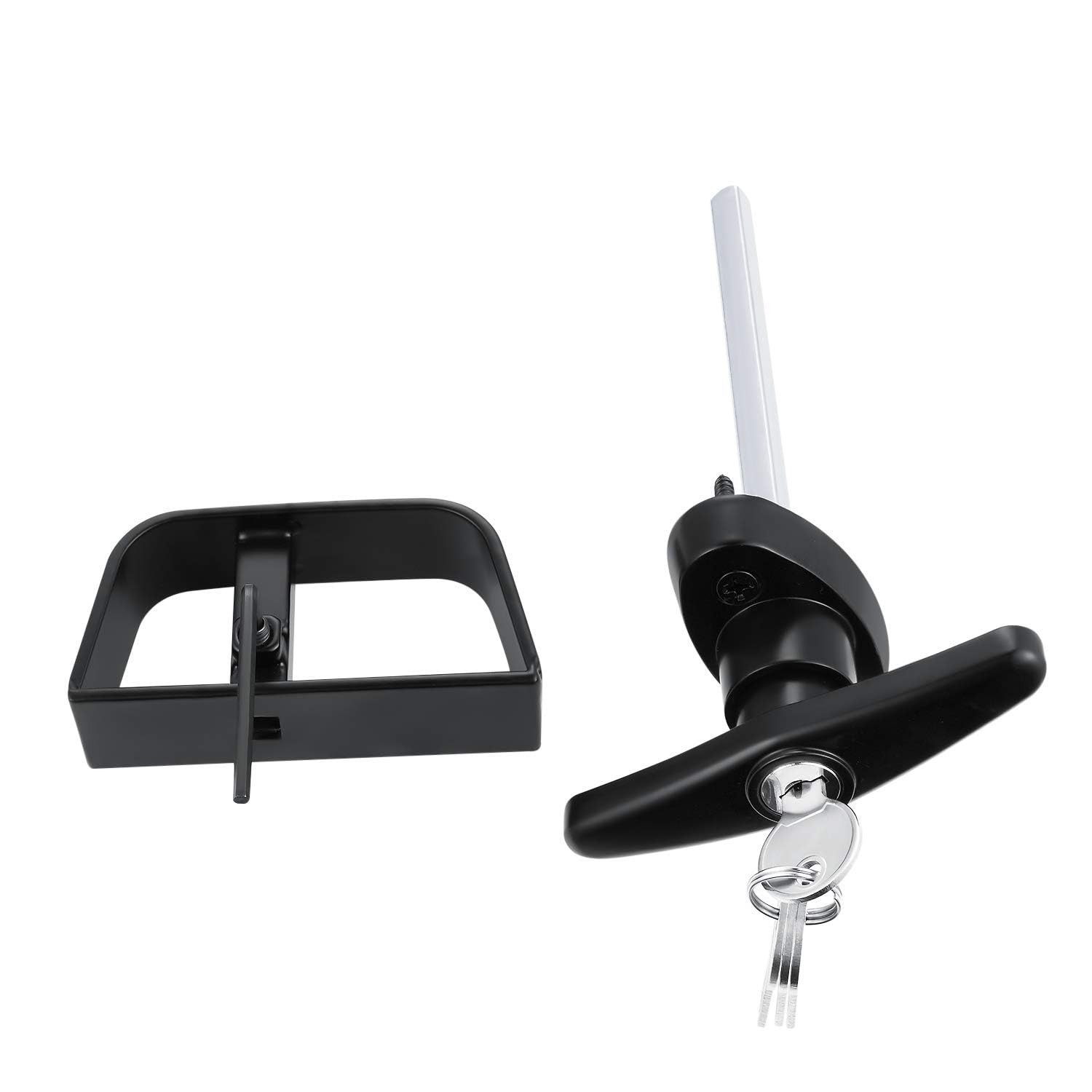 6½" Stem Shed Door Latch T-Handle Lock Kit with 4 Keys,Storage Barn Shed Door...