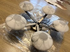  John Lewis Ada Semi Flush 5 Arm Ceiling Light, White/Grey Ex Display £155 