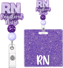 RN Badge Buddy with RN Nurse Badge Reel Retractable Nursing ID Clip for RN Nurse