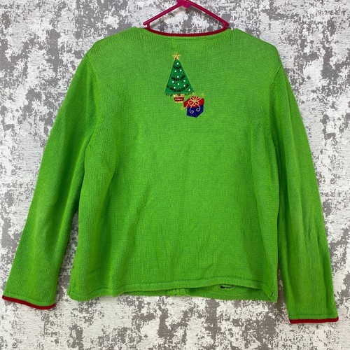 Tiara International Womens Christmas Collection Full Zip Sweater Size L Presents - Picture 2 of 12