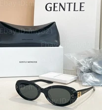 GentleMonster Cocoa 01GD Sunglasses Black Frame Gray Lenses