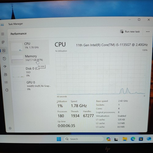 HP EliteBook 840 G8 14" Core i5-1135G7 8GB 256GB SSD WiFi Win 11 Pro Laptop - Picture 8 of 10